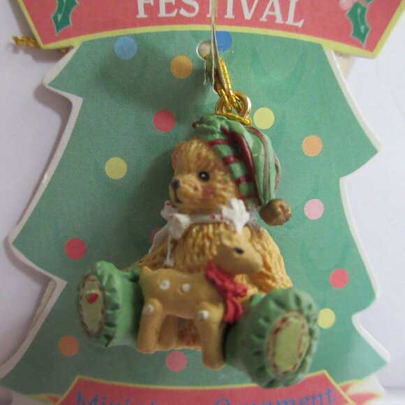 5 Cherished Teddies Enesco Winter Festival Miniature Christmas Ornament NWT 1997 - Picture 3 of 11